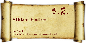Viktor Rodion névjegykártya